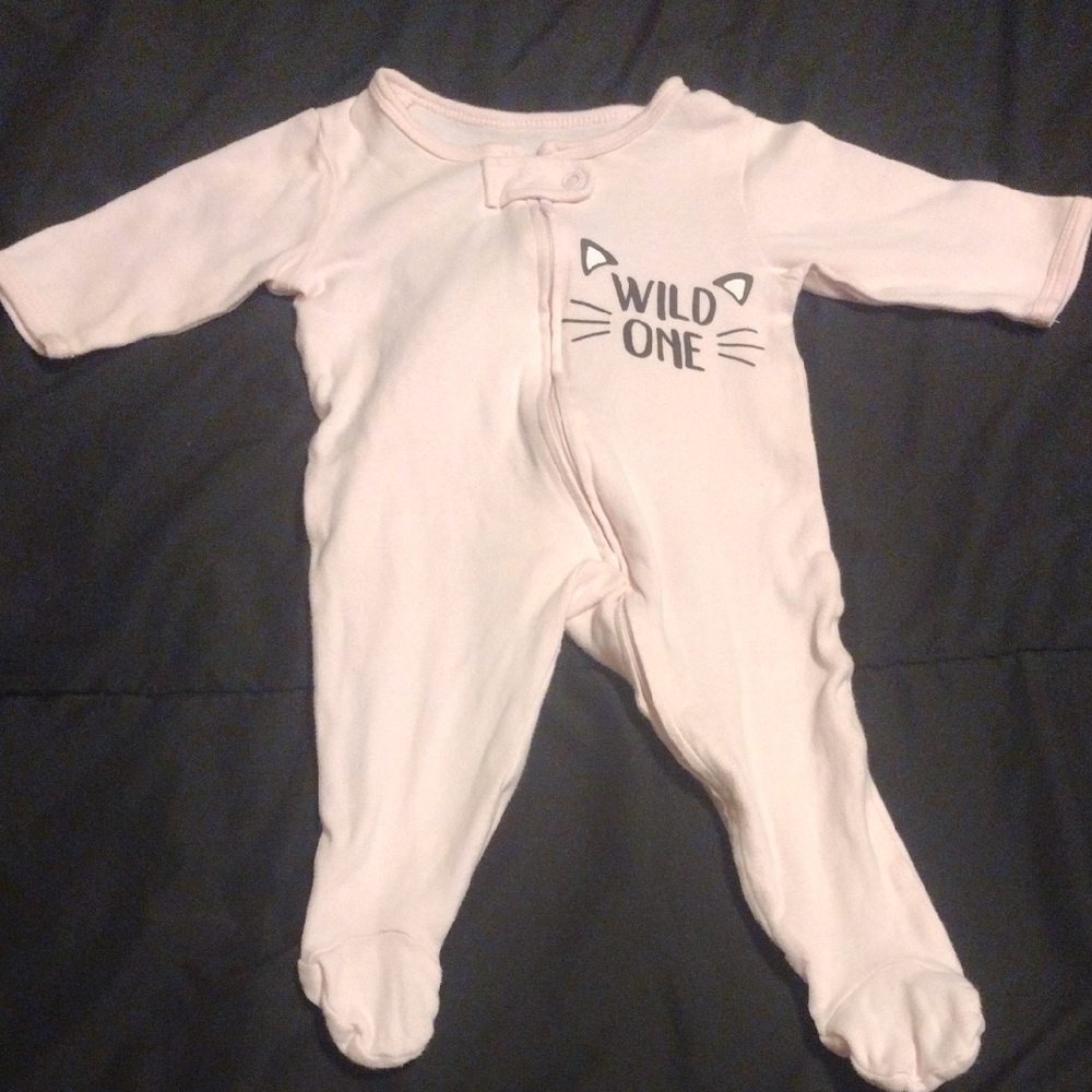 Wild One Pink Footed Onesie